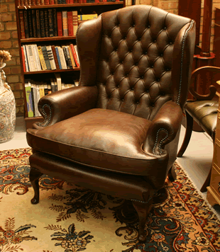 Sale Leather Wing Chair Brown