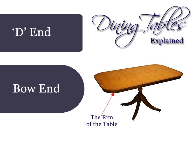 Reproduction bow end d end dining tables
