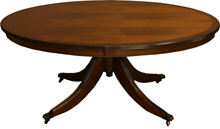 oval reproduction tables yew mahogany