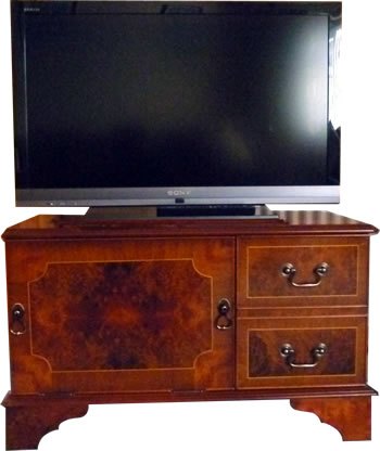 Reproduction Television Cabinet Walnut