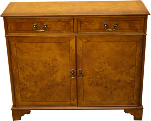Distressed Poplar 2 Door Low Bookcase