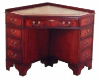 Yew And Mahogany Reproduction Corner Desk And Computer Corner Desk