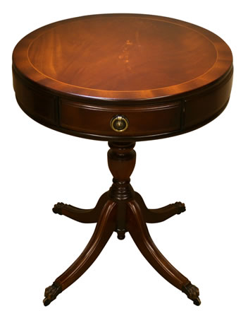Reproduction drum table mahogany yew