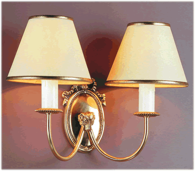 Brass Candle Stick Wall Lamps with Shades
