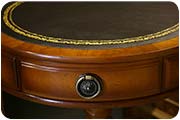 Leather topped drum table